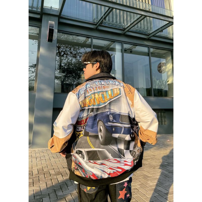 Áo Khoác RACING OVERPRINT Unisex Nam/Nữ Dù 2 Lớp - HIGHCLUB Brand Chính Hãng