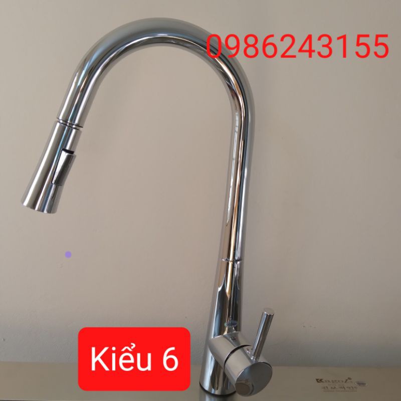 [Rẻ nhất shopee] Vòi rửa bát nóng lạnh dây rút inox cao cấp sáng bóng, sang trọng có nút điều chỉnh ( ảnh thật)