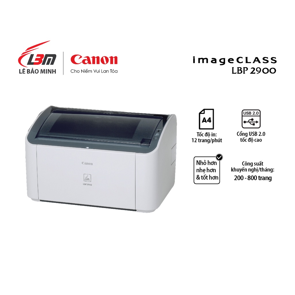 [Mã 55ELSALE2 giảm 5% đơn 3TR] Máy in Canon LBP 2900 mới 100% bảo hành 12 tháng chính hãng LBM