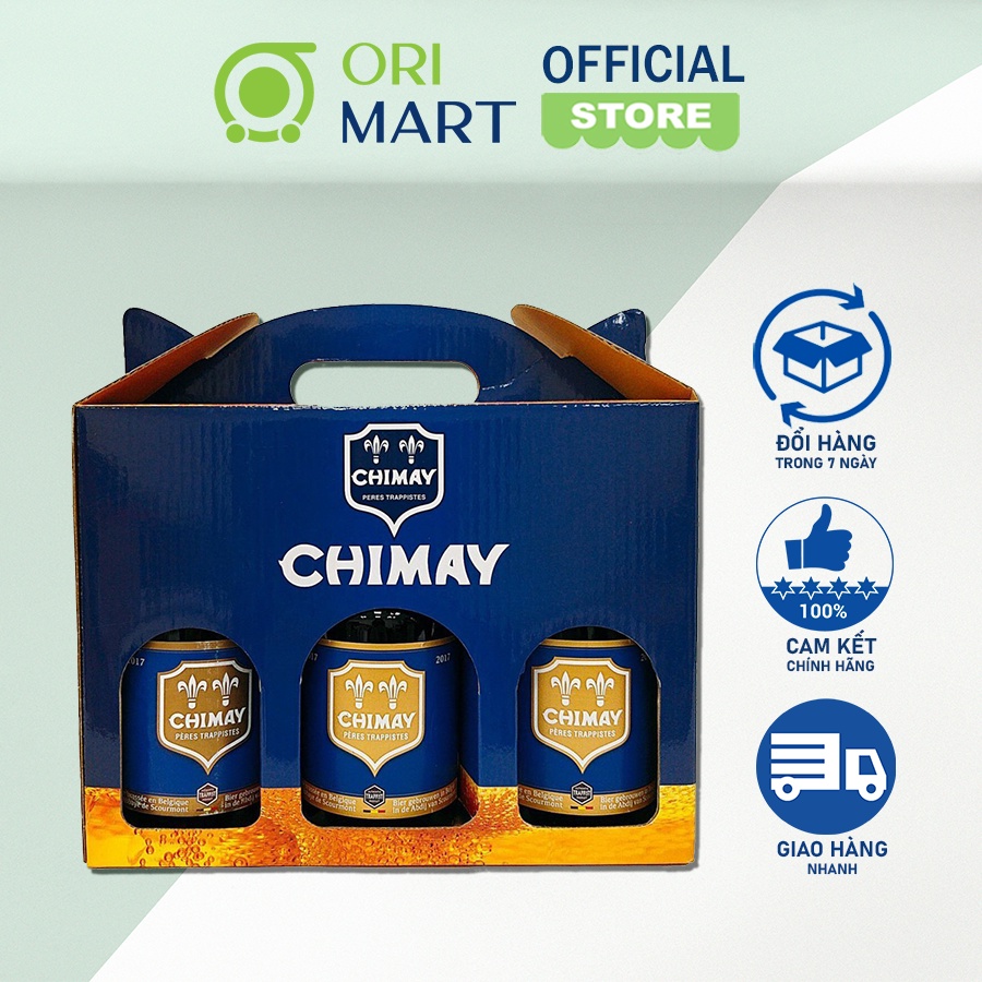 COMBO 4 Chai Bia Nhập Khẩu Bỉ CHIMAY Xanh Thiết Kế Sang Trọng Hương Vị Thơm Ngậy Tinh Khiết Chai 330ml