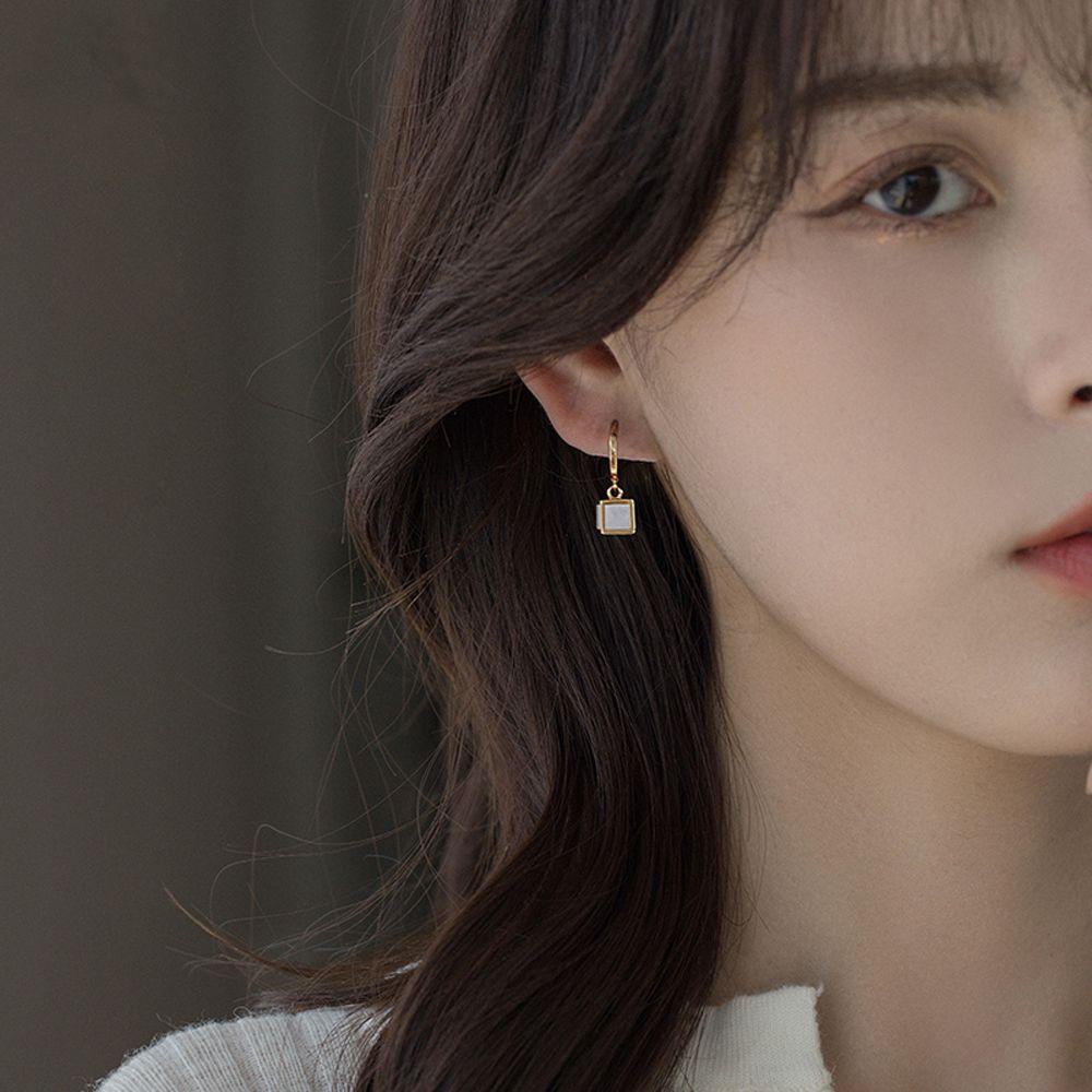 Bông Tai Khóa Vuông Lấp Lánh Thời Trang Mùa Hè Cho Nữ