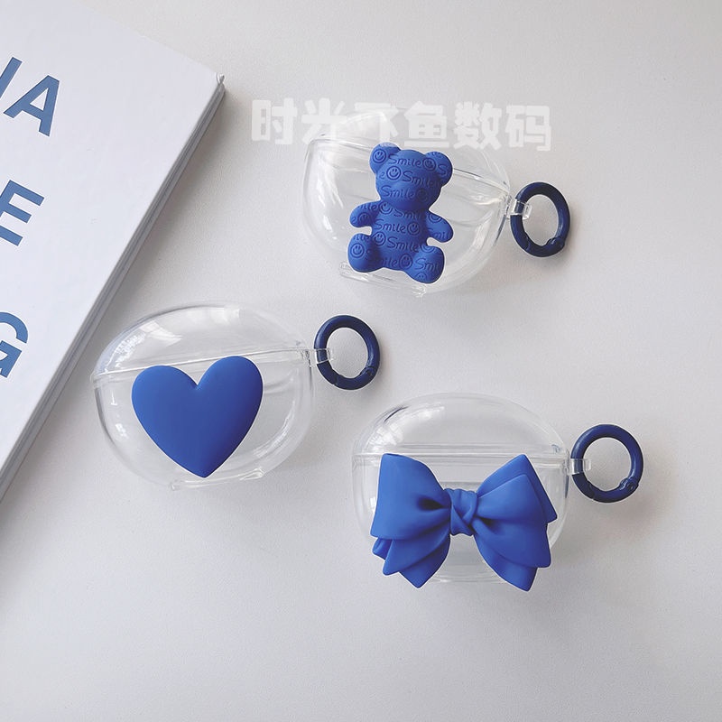 Hàng Có Sẵn! Vỏ Bảo Vệ Hộp Sạc Tai Nghe Realme Buds T100 Trong Suốt Hình Gấu & Nơ Xinh Xắn