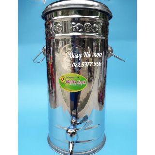 (HÀNG CÓ SẴN)Thùng Bình Inox Chứa Nước 15 lít, 20 lít, 25 lít, 30 lít Tặng vòi nhựa