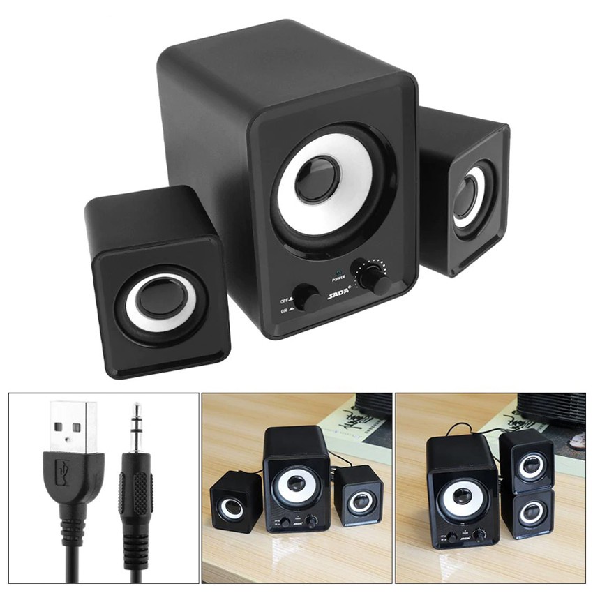 Bộ 3 Loa Vi Tính PC Cao Cấp 2.1 - Loa vi tính Âm Bass Echo Hay - Nhỏ Gọn, Bass cực mạnh