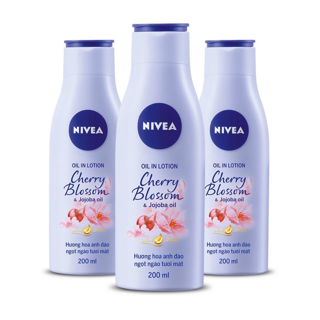 Dưỡng thể Nivea mùi hoa anh đào 200ml hàng Nga