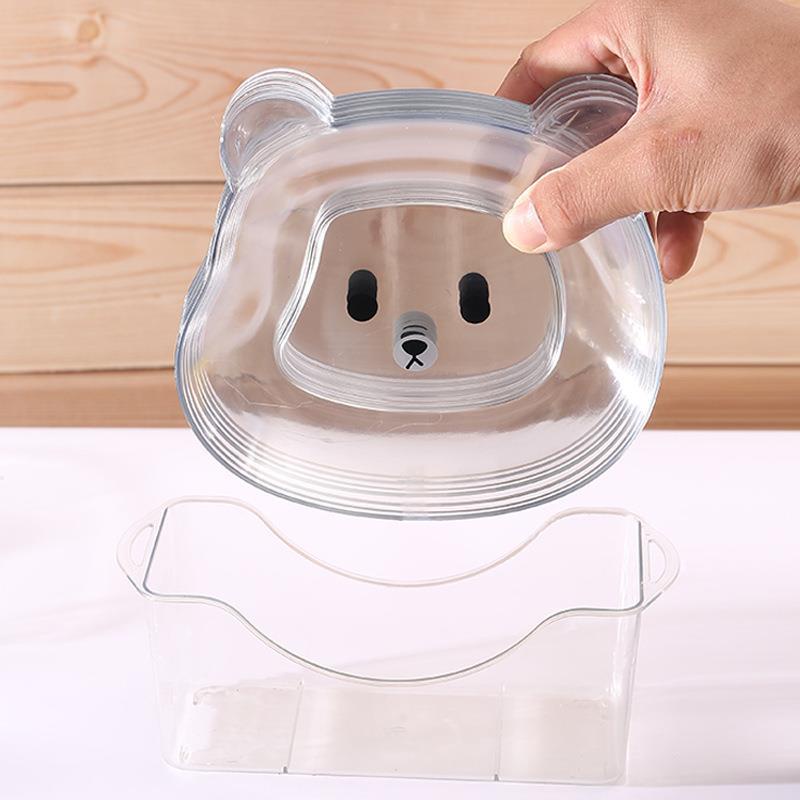 Đĩa Vuông Đựng Trái Cây Khô / Thức Ăn Vặt Chống Sốc Có Đế Đỡ Hình Gấu Sáng Tạo