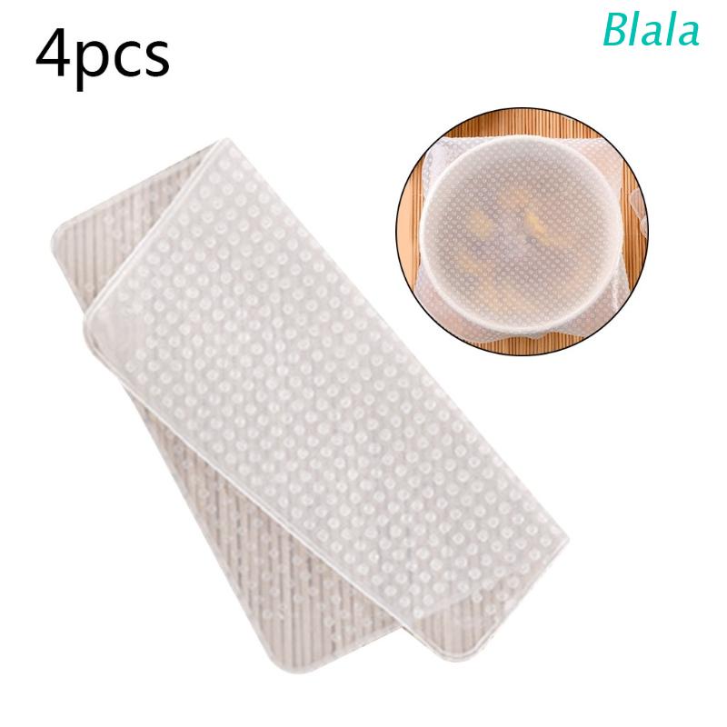 Set 4 Miếng Silicon Trong Suốt Đậy Thực Phẩm Tái Sử Dụng Tiện Lợi