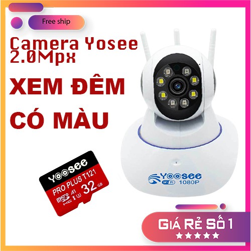 Camera IP Yoosee 3 Râu 1080P 8 Đèn LED Có Màu Ban Đêm