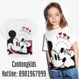 Áo phông Zara Mickey size đại cho mẹ và bé gái