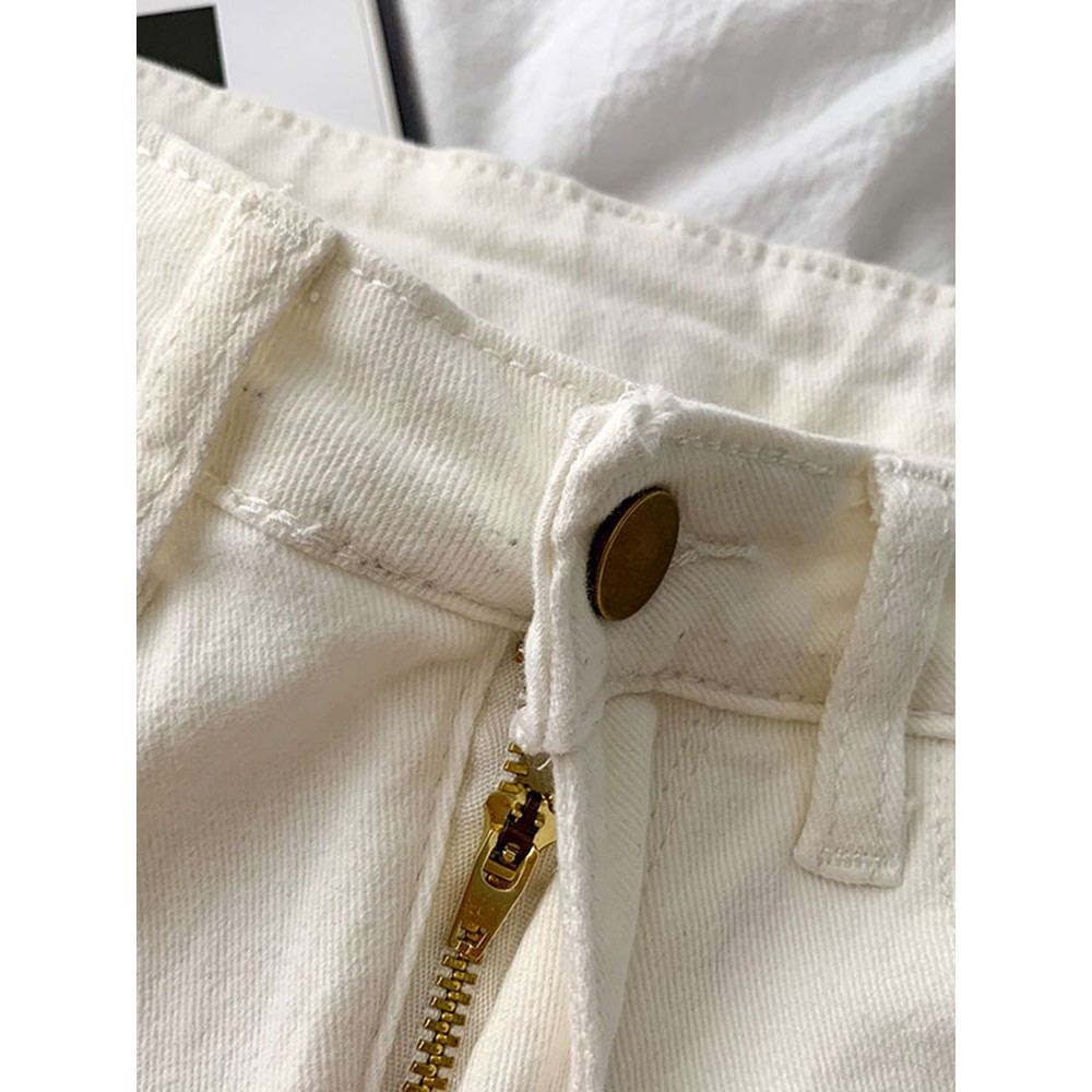 Quần short jean cạp cao basic 8057