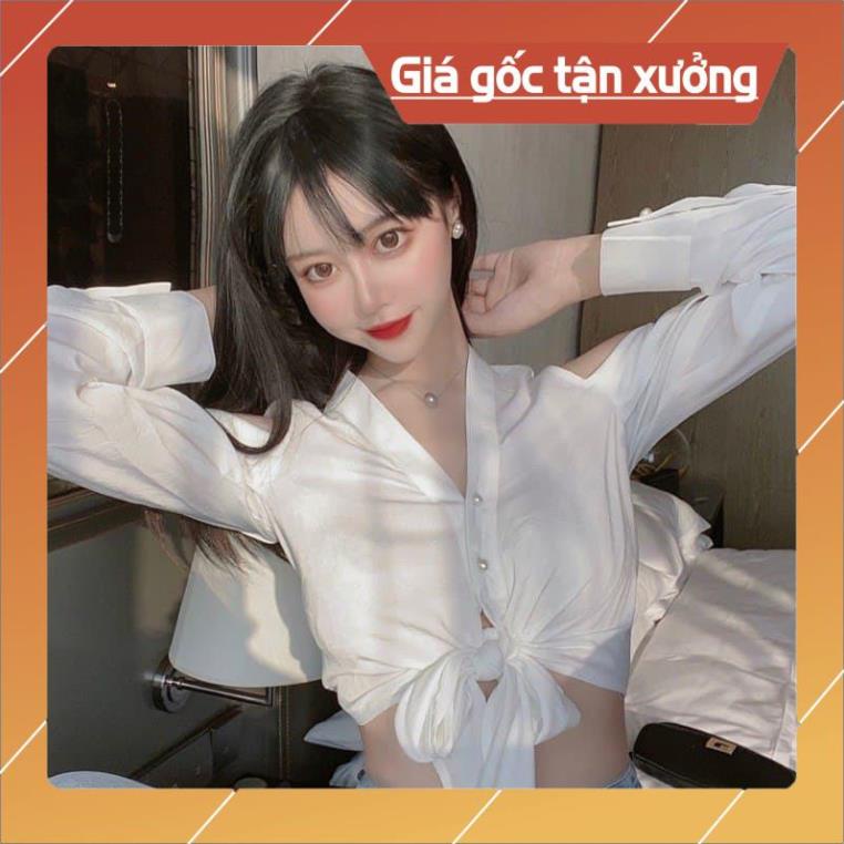 [Hàng Chất Lượng] Áo Sơ Mi Khoét Hở Vai Thắt Dây Eo | BigBuy360 - bigbuy360.vn