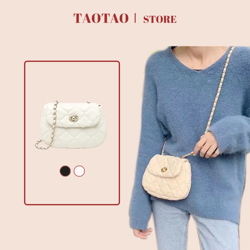 Túi đeo chéo khóa xoay thời trang ho nữ mùa hè túi kẹp nách nữ
