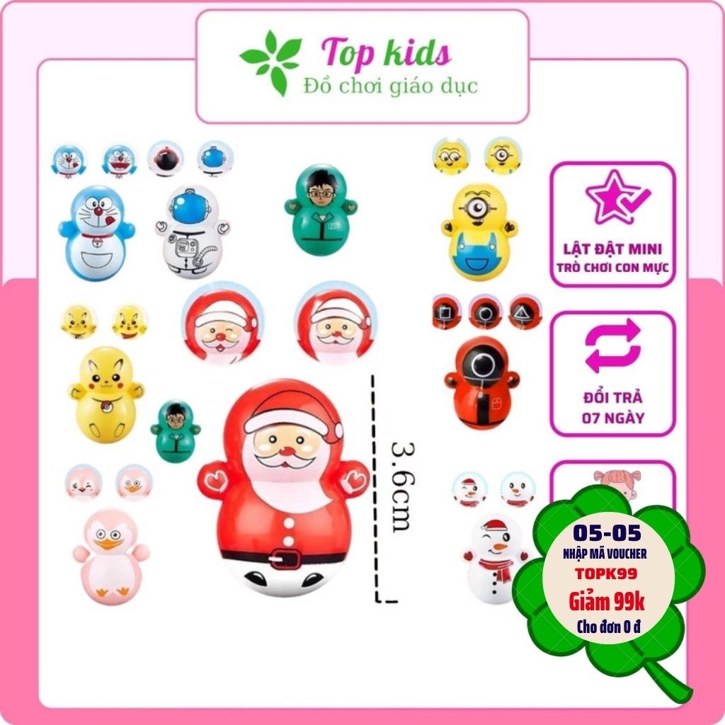 Squid game đồ chơi cho bé con lật đật mini trò chơi con mực doraemon cho bé siêu dễ thương mẫu hot nhất hiện nay TOPKIDS