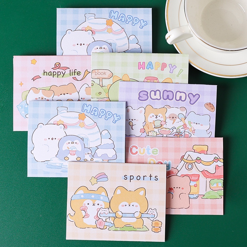 Set 6 Tấm Thẻ Viết Hoạt Hình Thú Cưng Dễ Thương