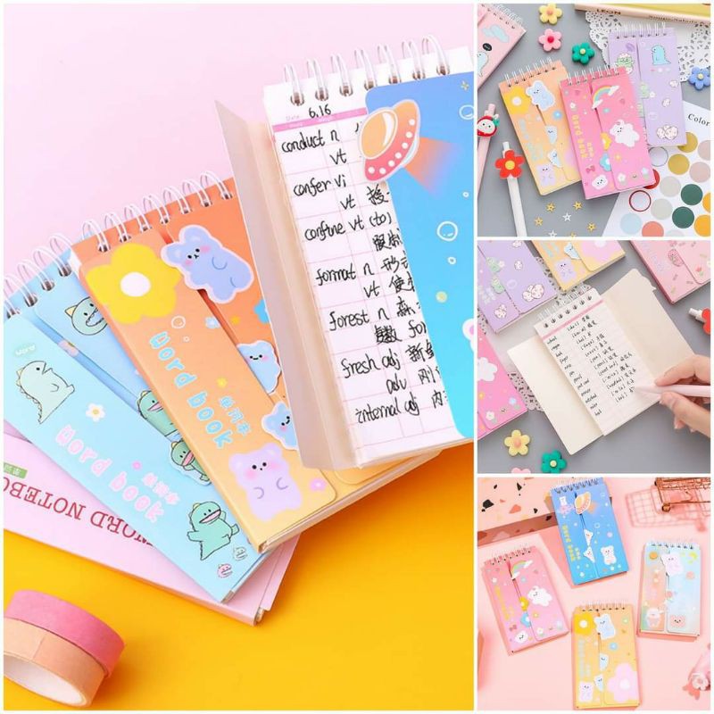 Sổ tay học từ vựng tiếng anh, ngoại ngữ, sổ mini ghi chép, sổ còng ghi chú tiện dụng dễ thương