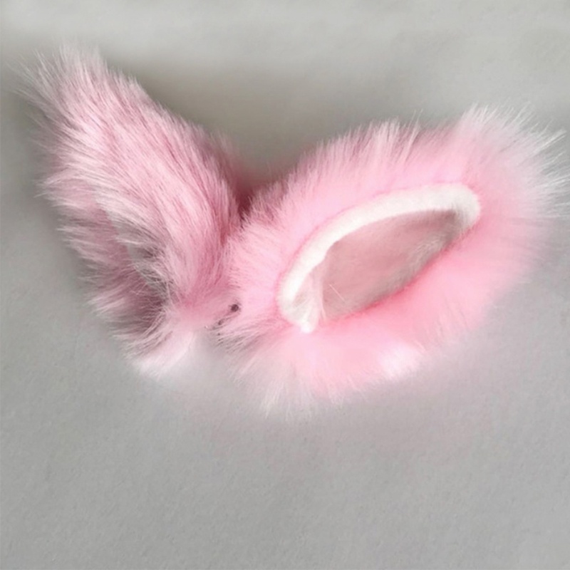 Kẹp Tóc Tai Mèo Phối Lông Nhân Tạo Phong Cách Lolita