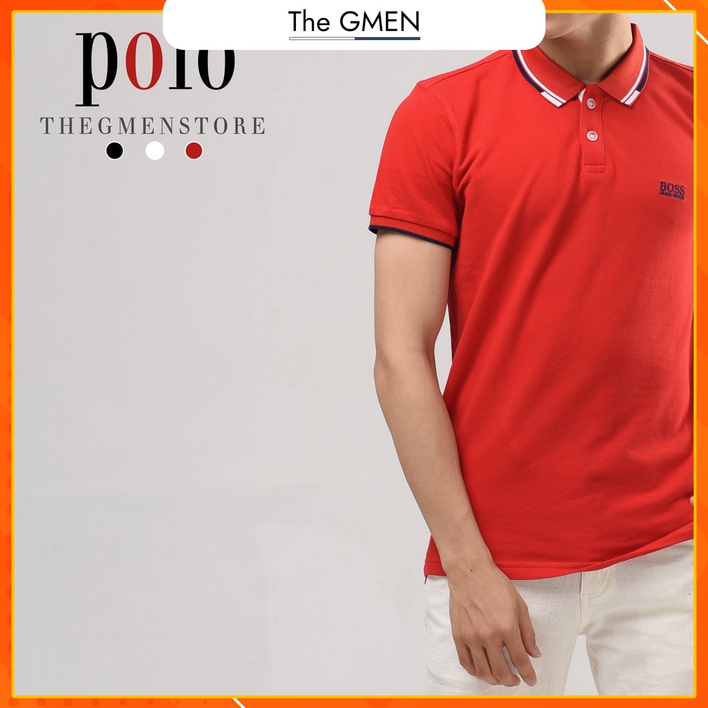 Áo Polo nam The GMEN Hugo Boss Polo chất liệu 100% cotton, kẻ viền ấn tượng