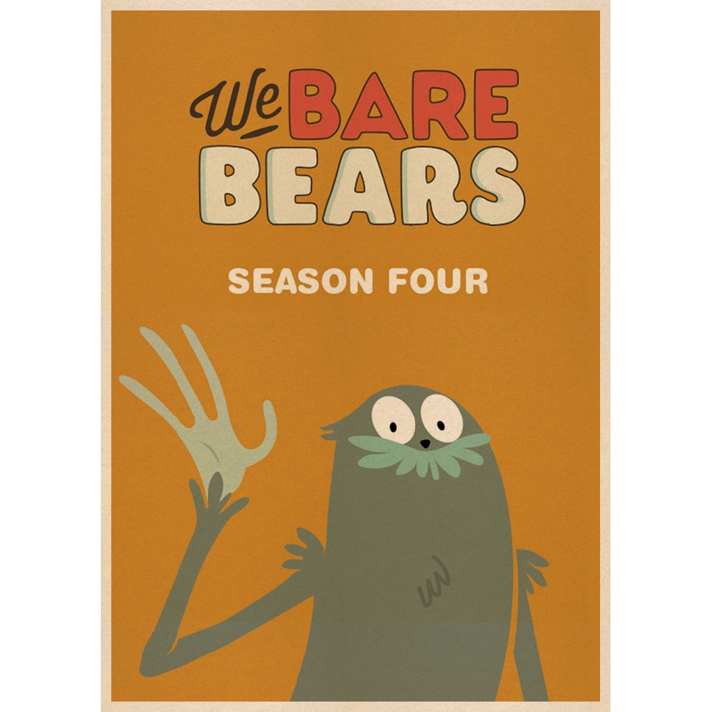 Poster giấy kraft trang trí tường hình We Bare Bears