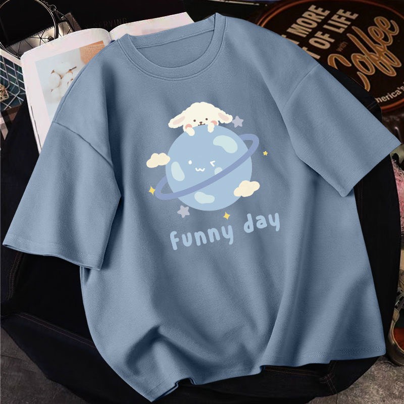 Áo phông form rộng tay lỡ unisex - Áo thun in chữ Funny day - Sỉ áo thun số lượng lớn