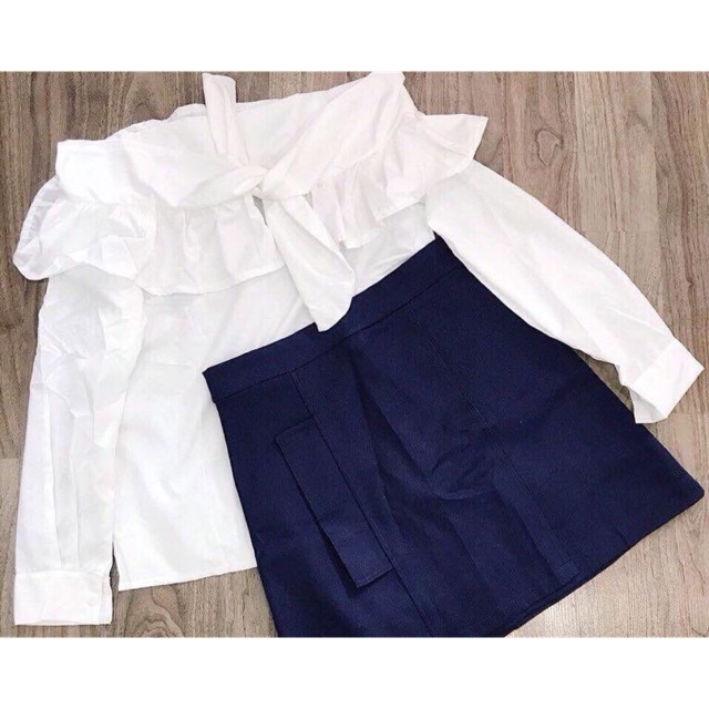 Set áo bẹt vai + chân váy