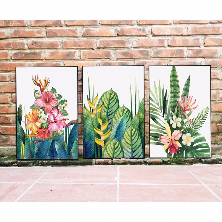 Tranh Treo Tường canvas, Tranh treo phòng khách,phòng ngủ, cầu thang đẹp⚡FREE SHIP⚡ Mẫu lá cây, tone xanh