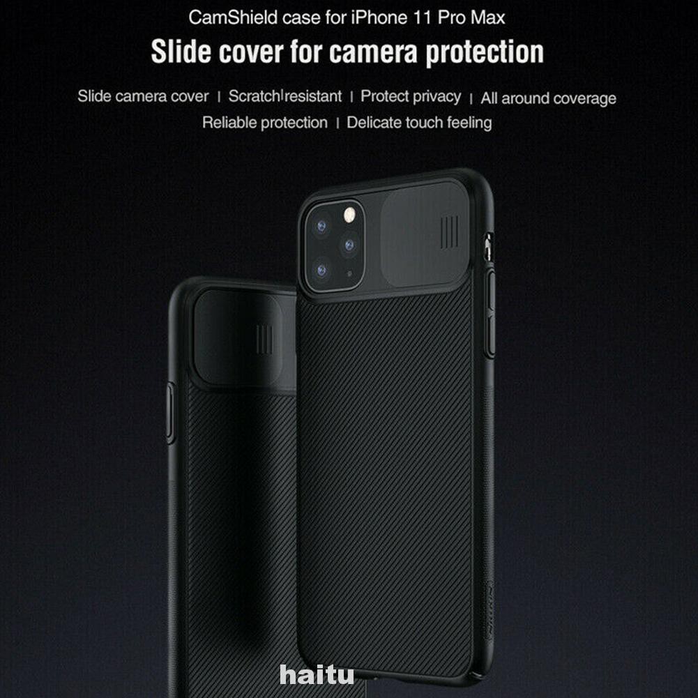 Ốp Điện Thoại Siêu Mỏng Có Nắp Trượt Bảo Vệ Camera Cho Iphone 11 Pro Max