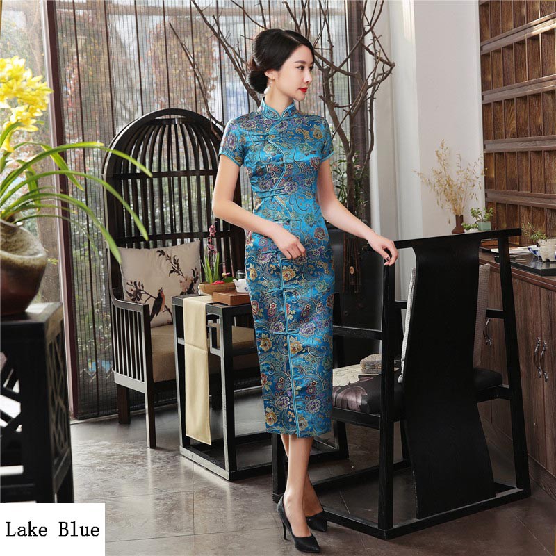 Plus Size Women Ladies Long Dresses Qipao Fashion Women Dress Chinese National Cheongsam Vintage