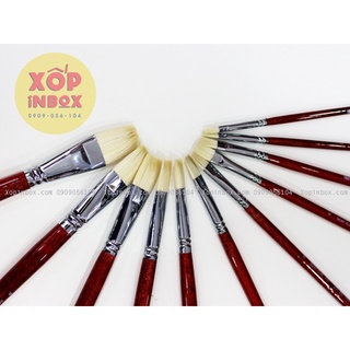 Bộ Cọ Vẽ Tranh Lông Cừu Đầu Vuông Goat Flat K101