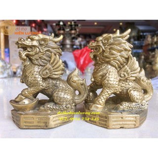 Đôi Kì Lân Ngồi Bệ Bát Quái (1 Đôi)