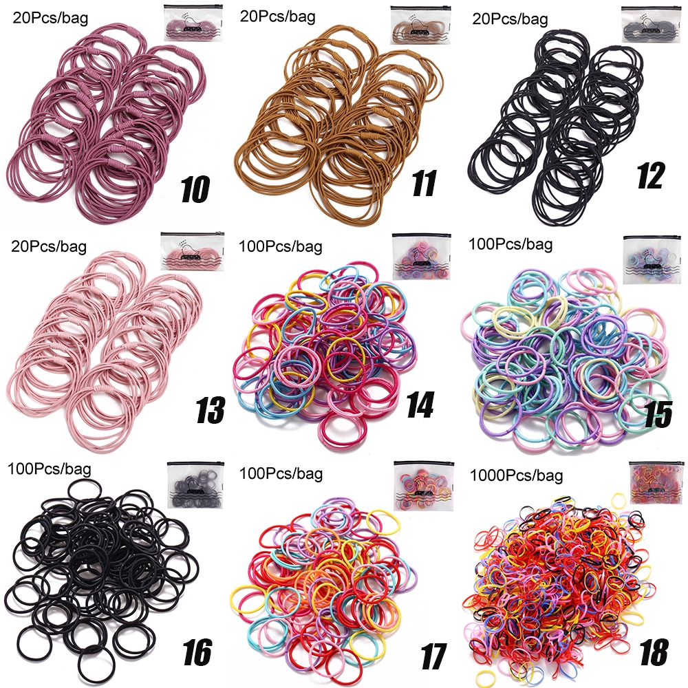 Túi dây thun cột tóc bằng nylon nhiều màu cho bé gái