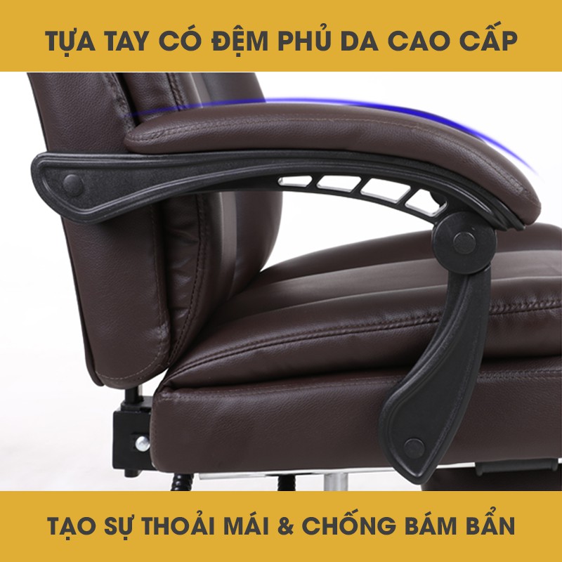 Ghế Giám Đốc Ghế Xoay Văn Phòng Dành Cho Lãnh Đạo Hỗ Trợ Cột Sống Lưng, Ngả Lưng, Tựa Đầu Nâng Hạ Hàng Nhập Khẩu