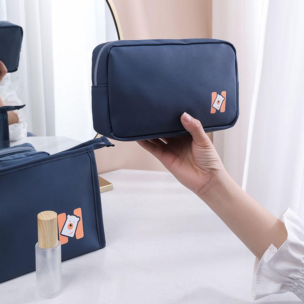 OCEANMAP Túi Đựng Đồ Trang Điểm Da PU Chống Thấm Nước In Hoạt Hình Dễ Thương Cho Bạn Gái