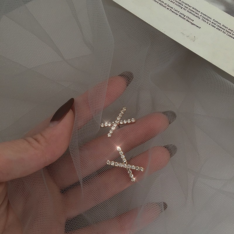 Bông Tai Chữ X Đơn Giản Theo Phong Cách Hàn Quốc A416