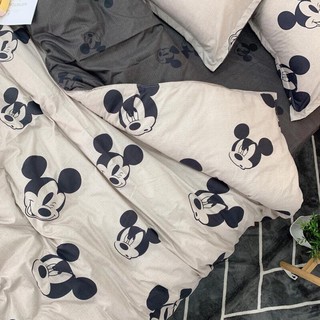 Bộ Vỏ Chăn Ga Gối Cotton Poly Mẫu Chuột Xám