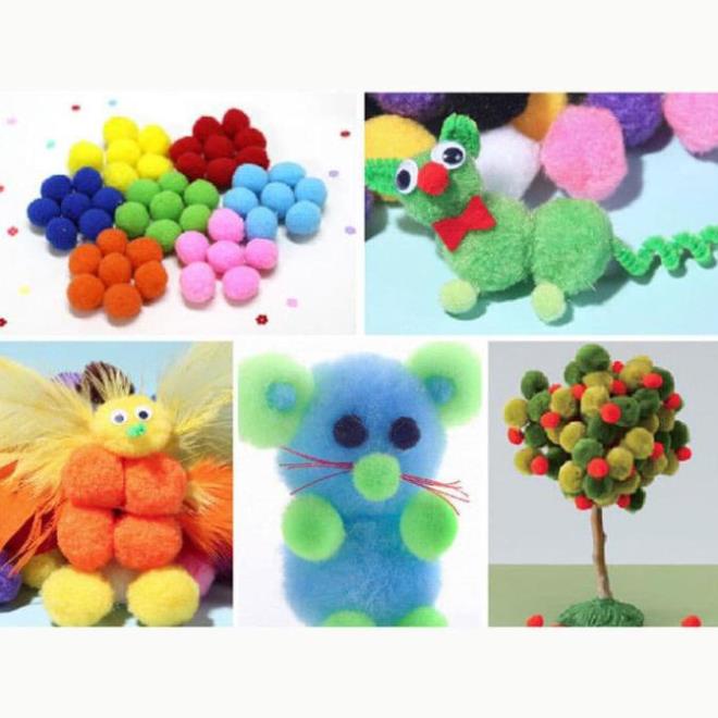 set 20 quả bông Pompom làm đổ hanmade