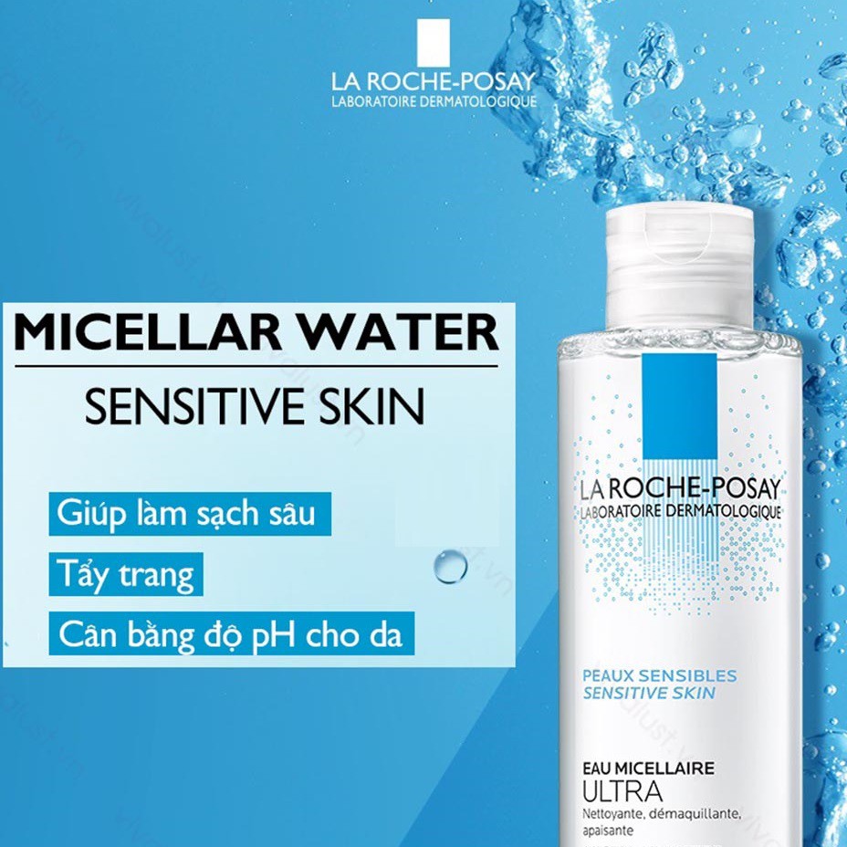 [Trắng 400ml] Nước làm sạch sâu và tẩy trang cho da nhạy cảm Micellar Water Ultra Sensitive Skin La Roche-Posay 400ml