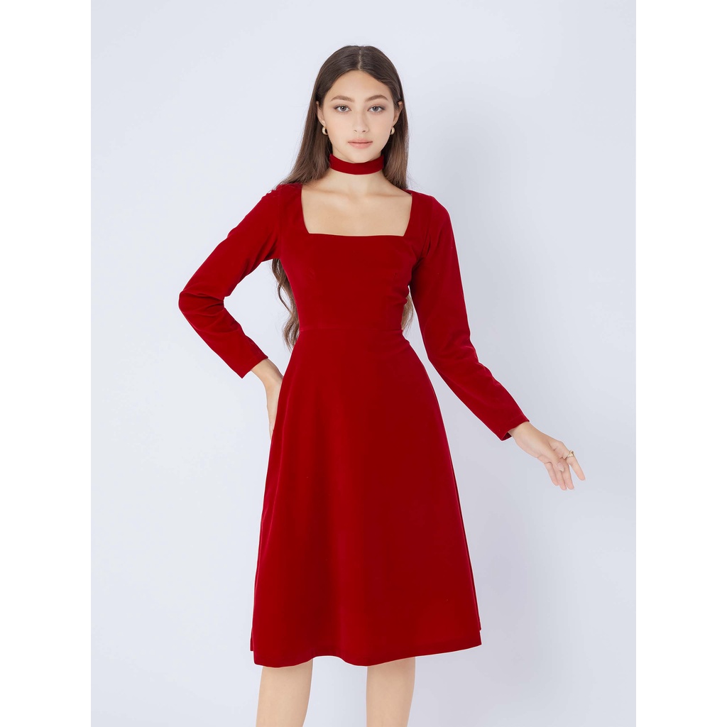 Đầm Nữ Dài Victoria Velvet , Chất Vải Nhung Thoải Mái , WDD000145 ,SOMEHOW