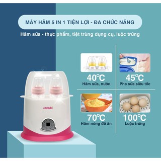 Máy hâm sữa tiệt trùng 5 chức năng Rozabi