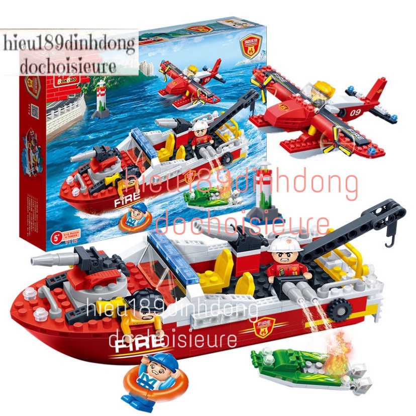 Lắp ráp xếp hình 7112 : Đội thuyền máy bay cảnh sát cứu hỏa trên biển 316 mảnh