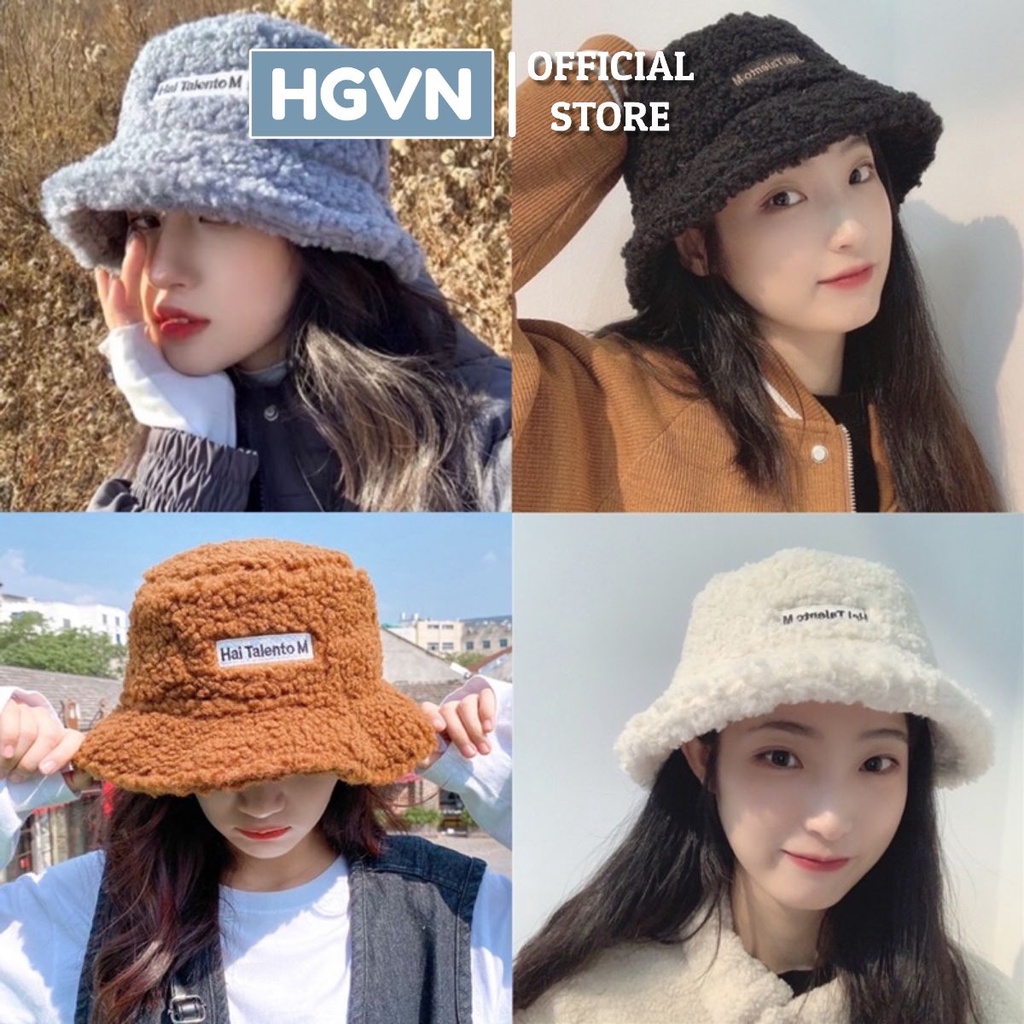 Mũ Lông cừu Bucket Retro Phong Cách Hàn Quốc