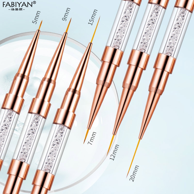 Cọ vẽ trang trí móng FABIYAN 2 đầu dài 3 kích thước 5+7/ 9+12/15+20mm