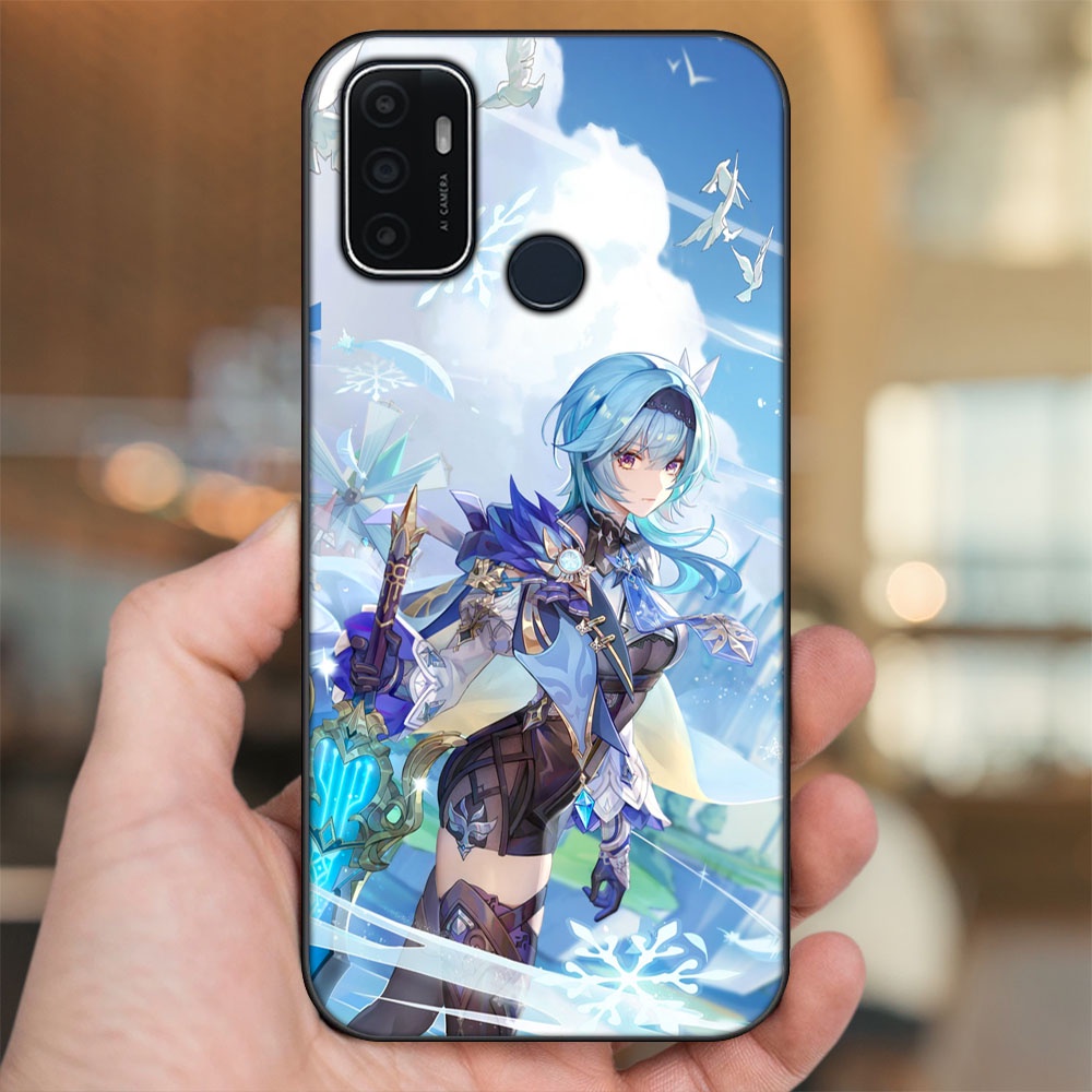 Ốp lưng Oppo A53 viền đen in hình Eula Genshin Impact