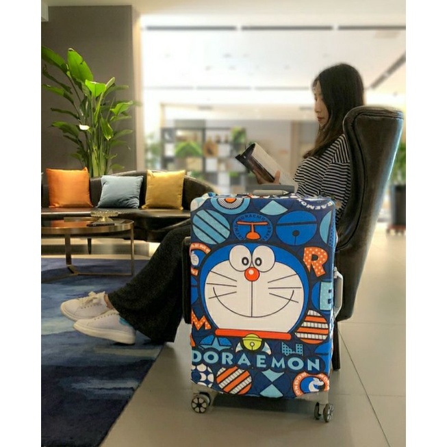 Áo Trùm Vali Bảo Vệ Chống Trầy Xước Họa Tiết Dorarmon Doraemon