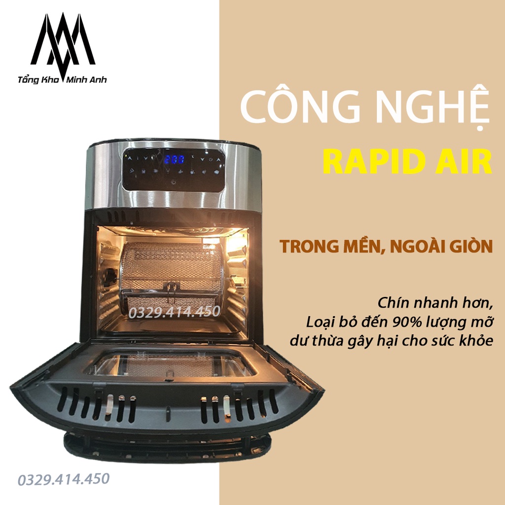 Nồi chiên không dầu AQUA - Nồi chiên Aqua Gold 9.5L  - Công nghệ Rapid Air  - Hàng chính hãng