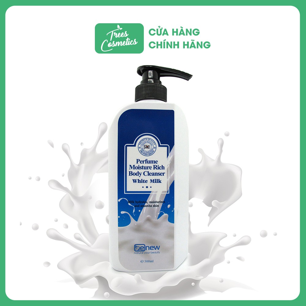 SỮA TẮM NƯỚC HOA TRẮNG DA BENEW PERFUME MOISTURE RICH BODY CLEANSER WHITE MILK 500ML - HÀN QUỐC CHÍNH HÃNG