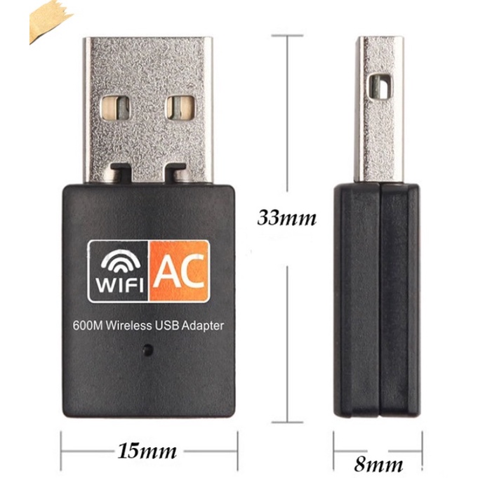 USB AC600 thu sóng WIFI 5G dùng cho máy tính xách tay-máy tính để bàn-máy tính bảng
