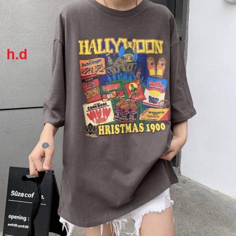 Áo thun tay lỡ - áo phông in HaLLy chất cotton-Thời trang-Phong cách trẻ