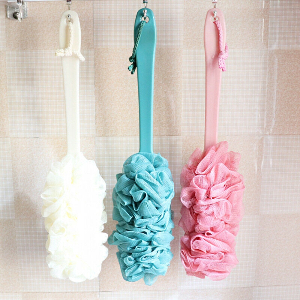 XIANSTORE Bath Bubble Exfoliating Scrubber Hanging Back Body Bath Wipe Gauze Long Handle Back Brush