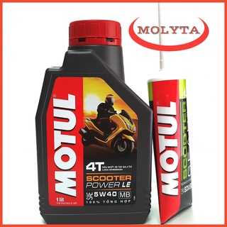 Combo nhớt motul scooter power le 5w40 1l + nhớt hộp số
