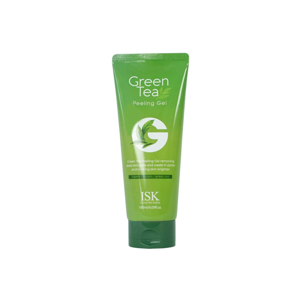 Tẩy Tế Bào Chết Dạng Gel ISK Green Tea Peeling Trà Xanh Làm Sạch, Dưỡng Ẩm Cho Da Dung Tích 180ml